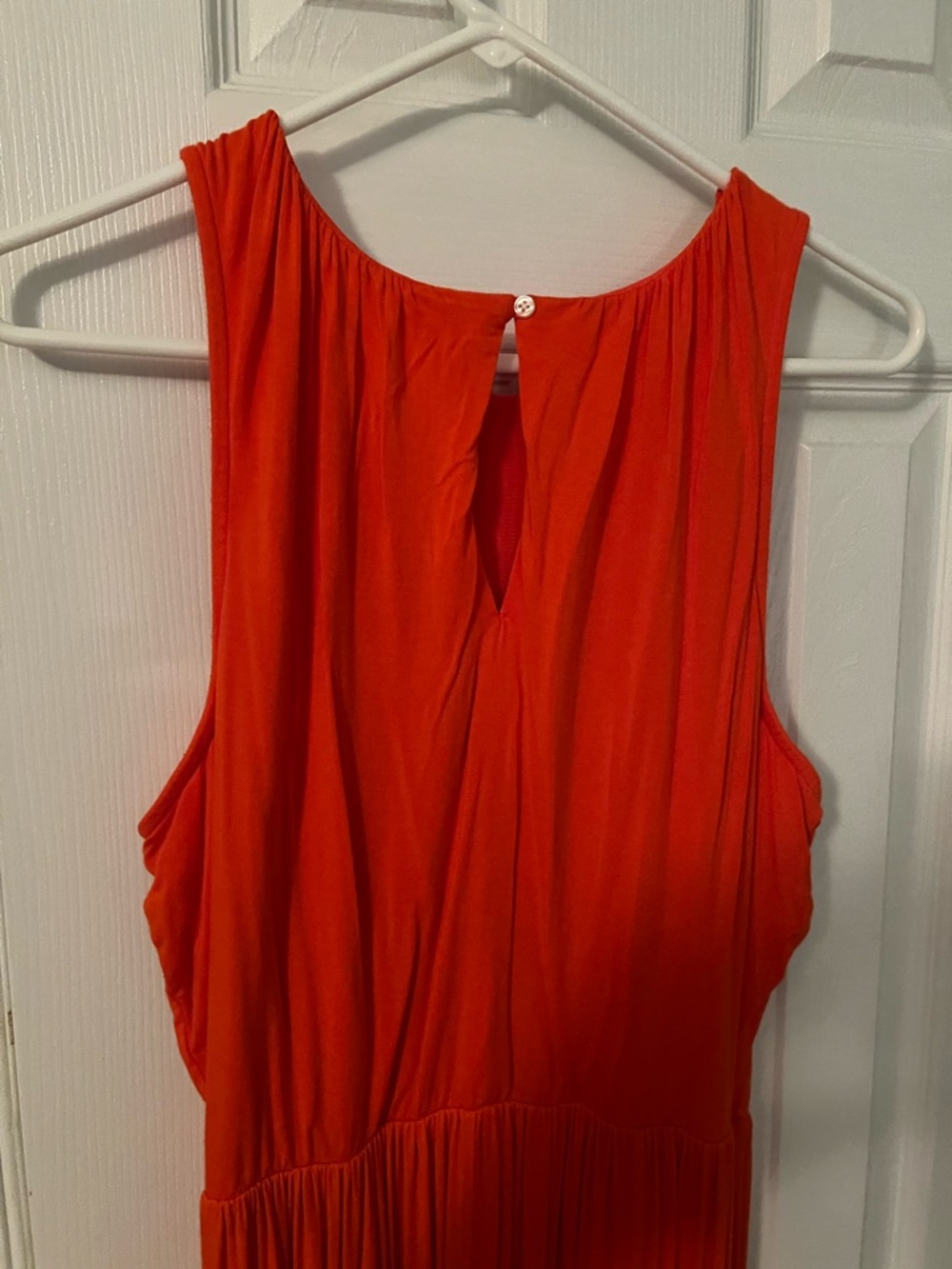 Sleeveless Red-Orange Maxi Dress - Picture 3 of 3